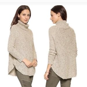 Free People Dylan Tweedy Cowl Neck Chunky Sweater Size Small